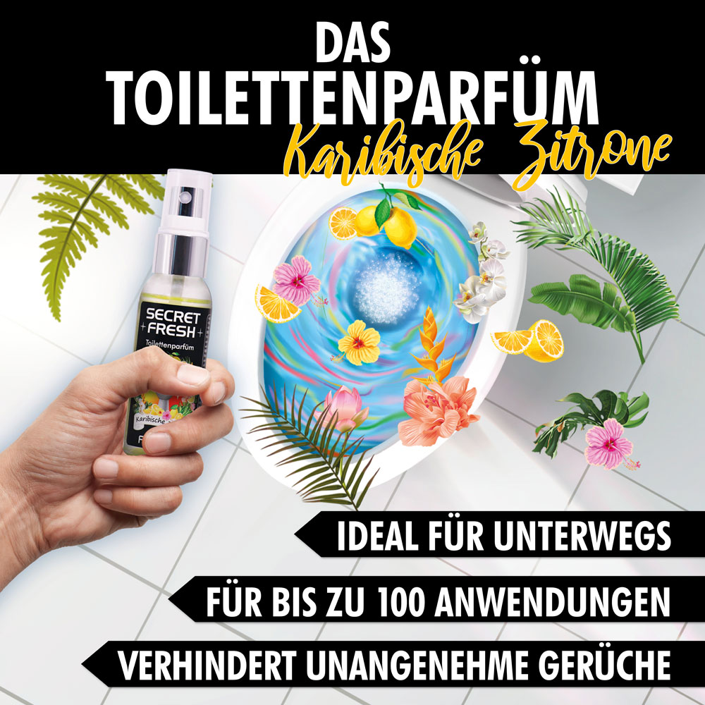 Toilettenparfüm, Toilettenparfum, Parfüm Toilette, Secret Fresh, Karibische-Zitrone Vorteile