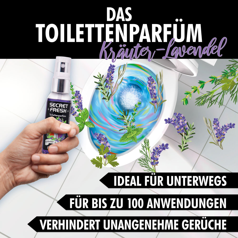 Toilettenparfüm, Toilettenparfum, Parfüm Toilette, Secret Fresh, Kräuter Lavendel Vorteile