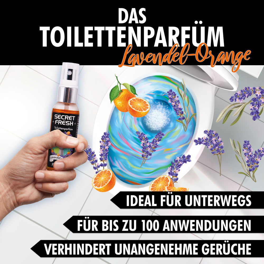 Toilettenparfüm, Toilettenparfum, Parfüm Toilette, Secret Fresh, Lavendel-Orange Vorteile