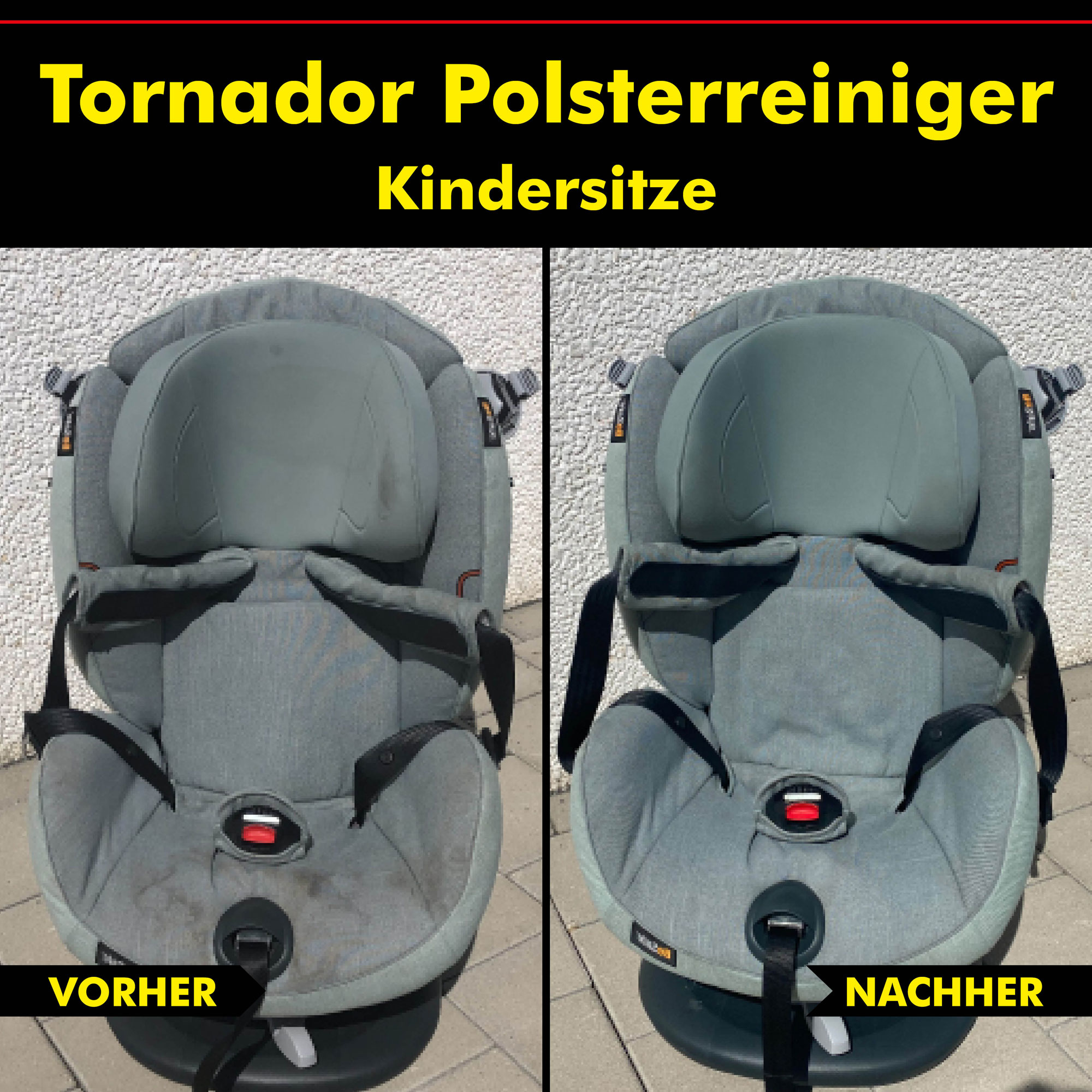 Polsterreiniger Kindersitz, Tornador Reiniger, Mittel Reinigungspistole, Polster-reiniger vorher nachher