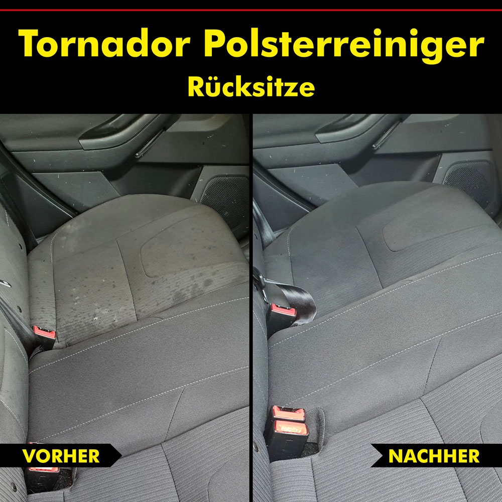 Polsterreiniger Rücksitz, Tornador Reiniger, Mittel Reinigungspistole, Polster-reiniger vorher nachher